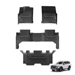Toyota Land cruiser 2022 - 2025 (3 Rows) Black Color - Pro Series Car Mats - Adrian