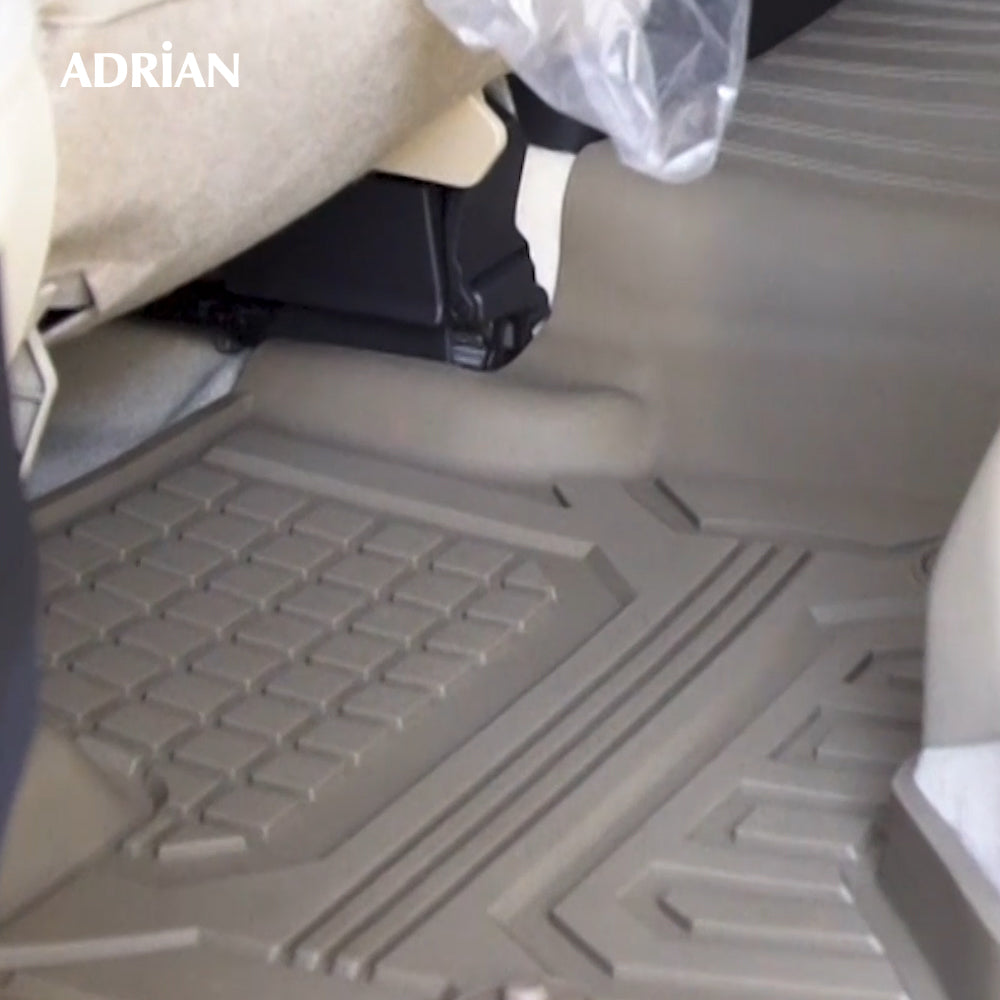 Toyota Land cruiser 2022-2026 (3 Rows) Beige Color Adrian Pro Series Car Mats