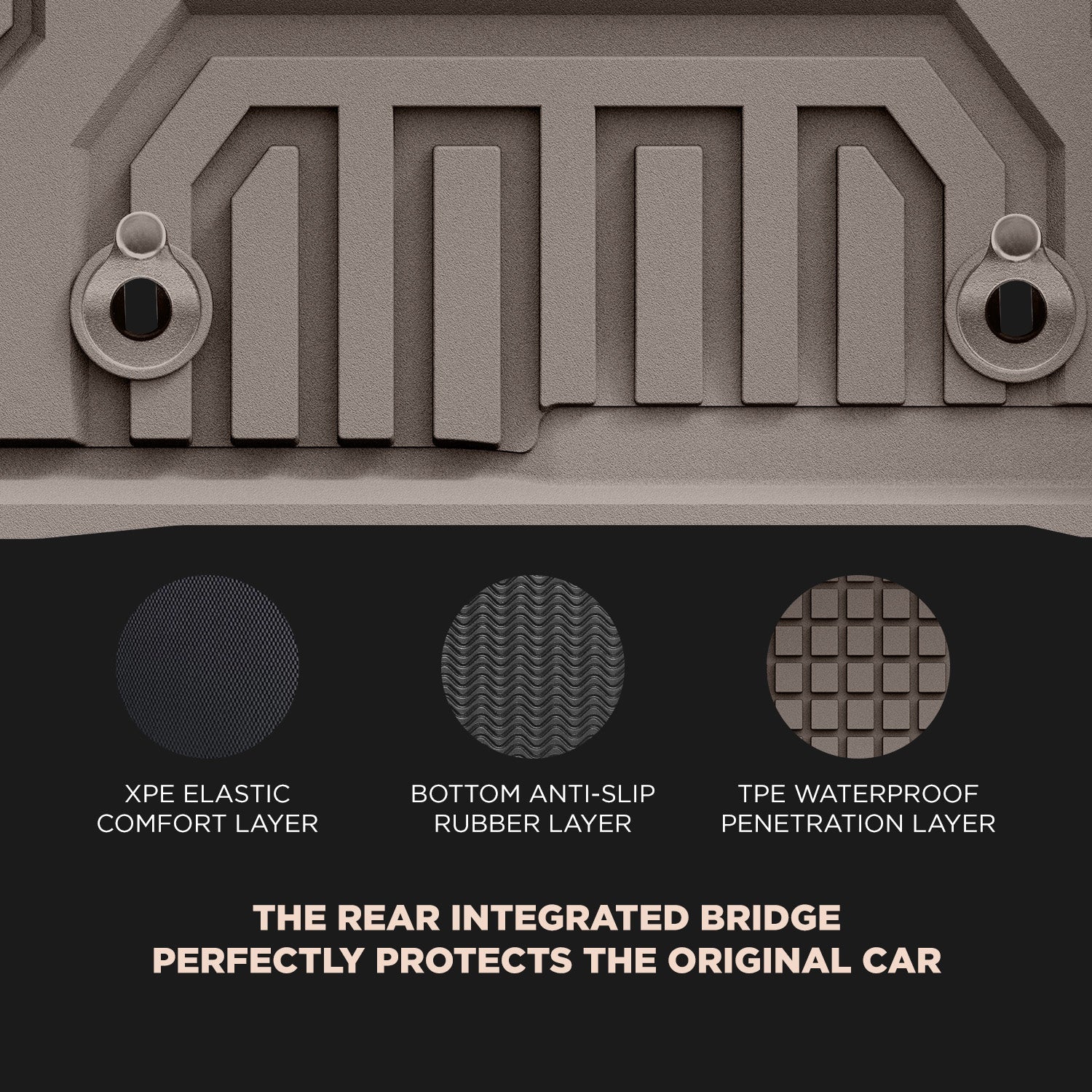 Toyota Land cruiser 2022-2026 (3 Rows) Beige Color Adrian Pro Series Car Mats