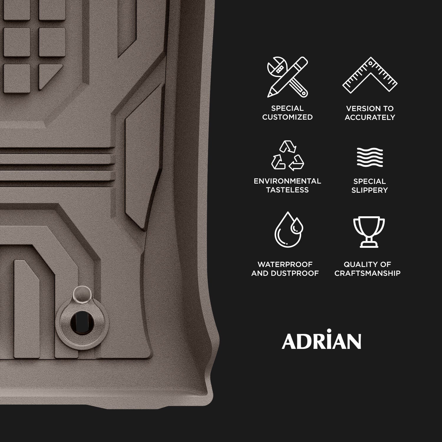Toyota Land cruiser 2022-2026 (3 Rows) Beige Color Adrian Pro Series Car Mats