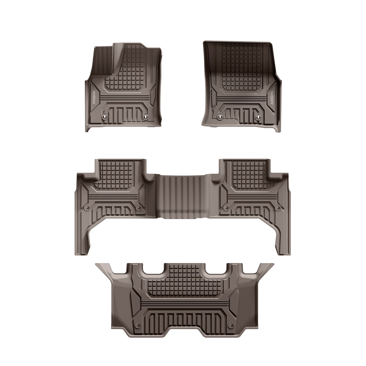 Toyota Land cruiser 2022-2026 (3 Rows) Beige Color Adrian Pro Series Car Mats