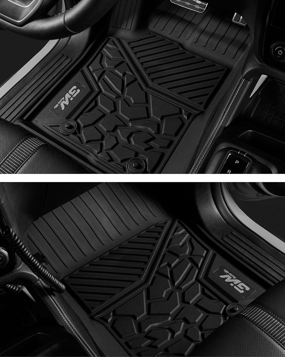 Ford Ranger SuperCrew 2024-2025 3W Custom Floor Mats Thorex™ All-Weather Protection