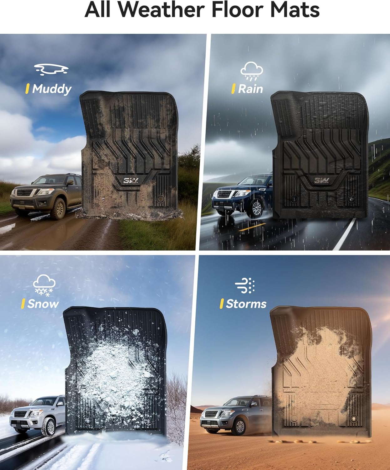 Nissan Patrol / Infiniti QX80 2010-2024 Adrian 3W Car Mats Pro Series