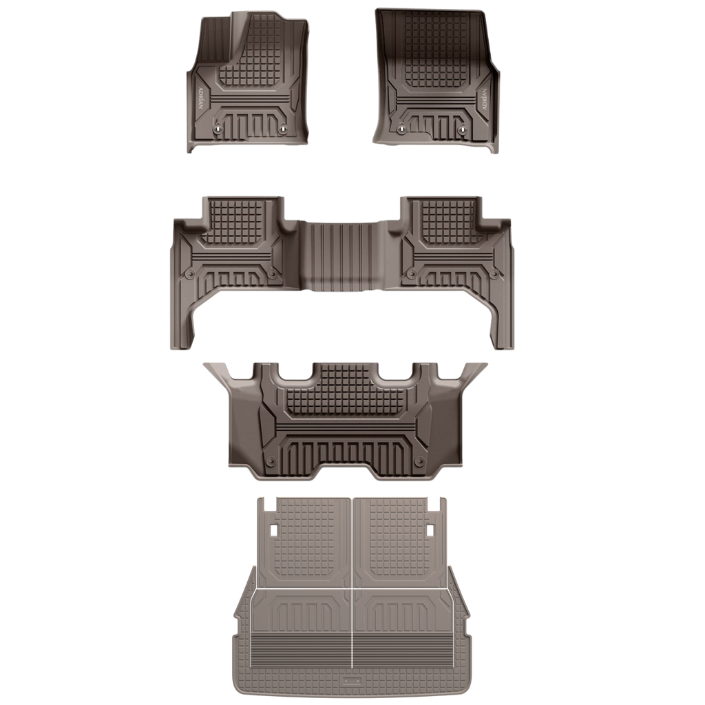 Toyota Land cruiser 2022-2025 (3 Rows) Beige Color Pro Series Car Mats
