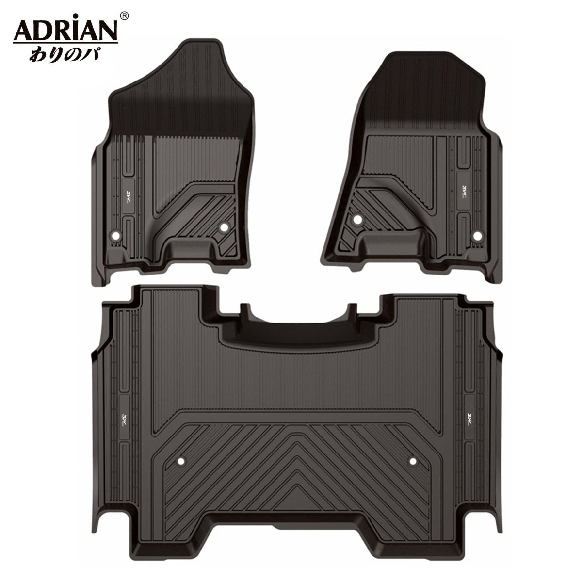 Dodge Ram 1500 Crew Cab 2019 - 2025 (Without rear under seat Storage) Adrian Pro Series Car Mats - Adrian