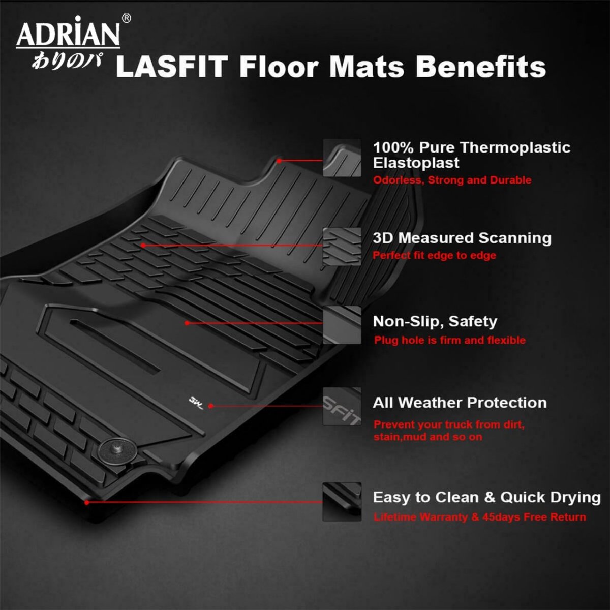 GMC Sierra/ Sierra Denali SuperCrew Cab/ Chevrolet Silverado 2019 - 2024 - Adrian Pro Series Car Mats - Adrian