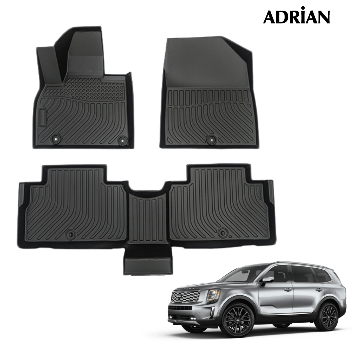 Kia Telluride 2020 - 2025 - Comfort Series Car Mats - Adrian