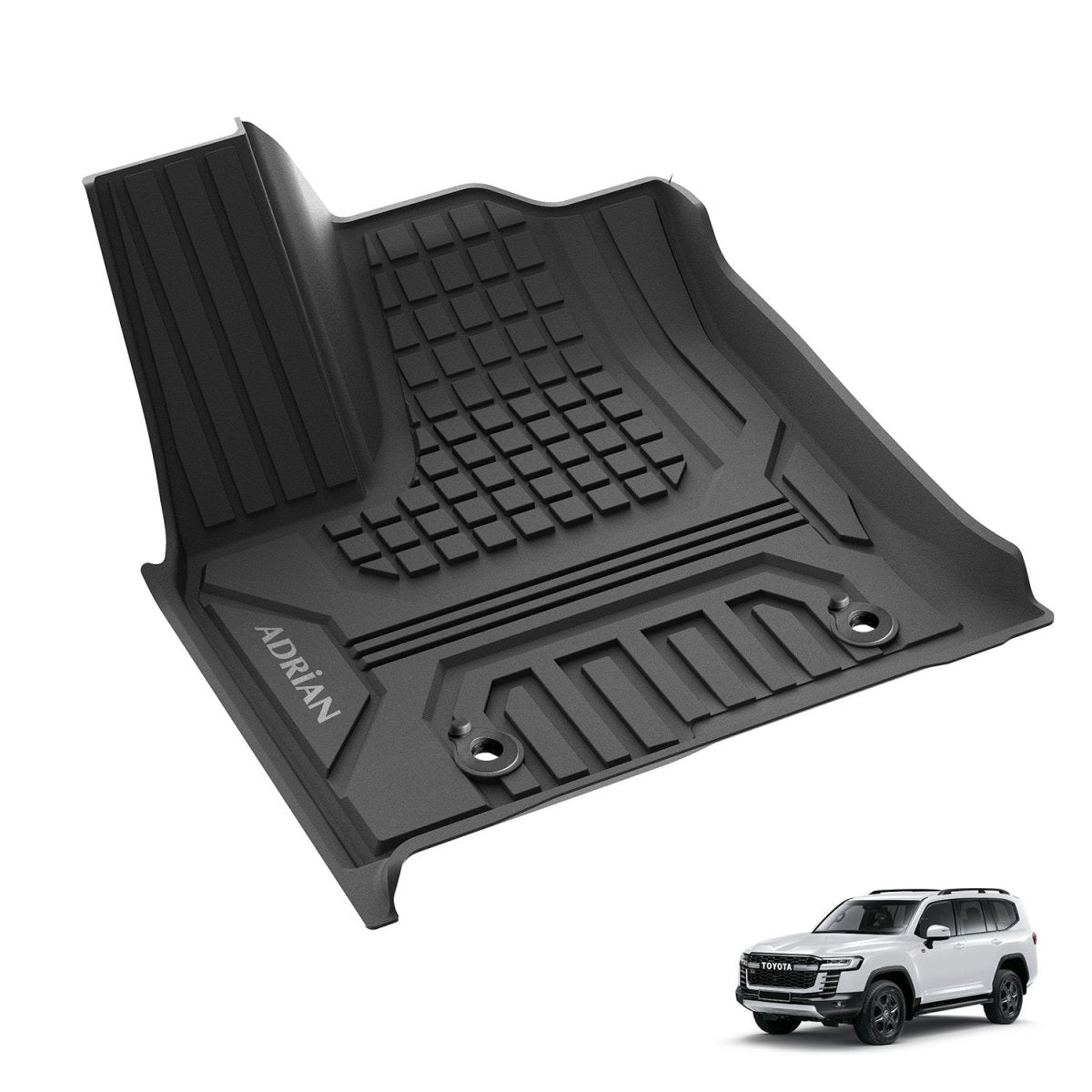 Toyota Land cruiser 2022 - 2025 (3 Rows) Black Color - Pro Series Car Mats - Adrian