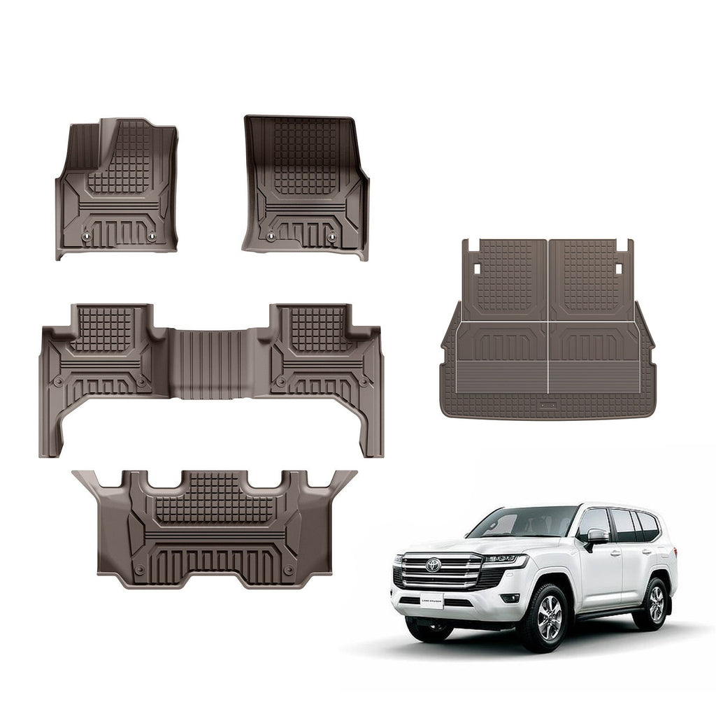 Toyota Land cruiser 2022-2025 (3 Rows) Beige Color Pro Series Car Mats